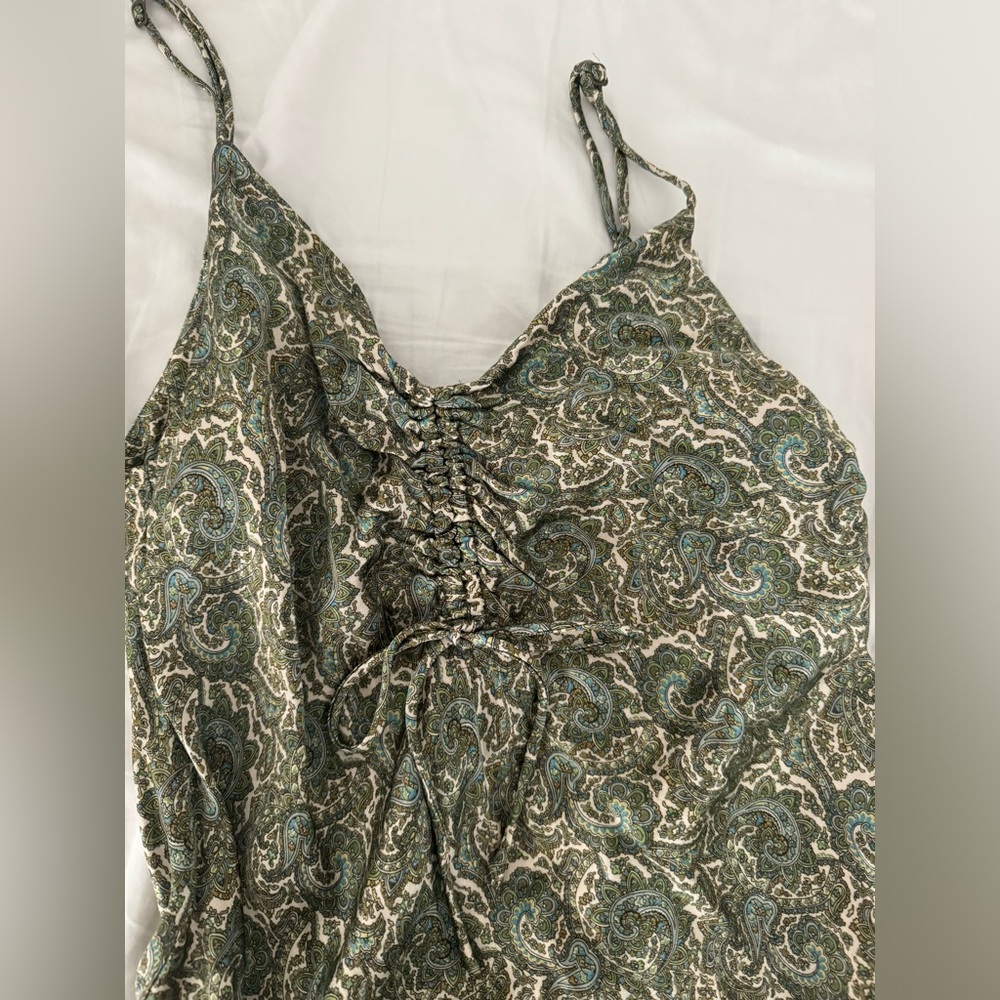 Silk front-sinch Zara paisley dress